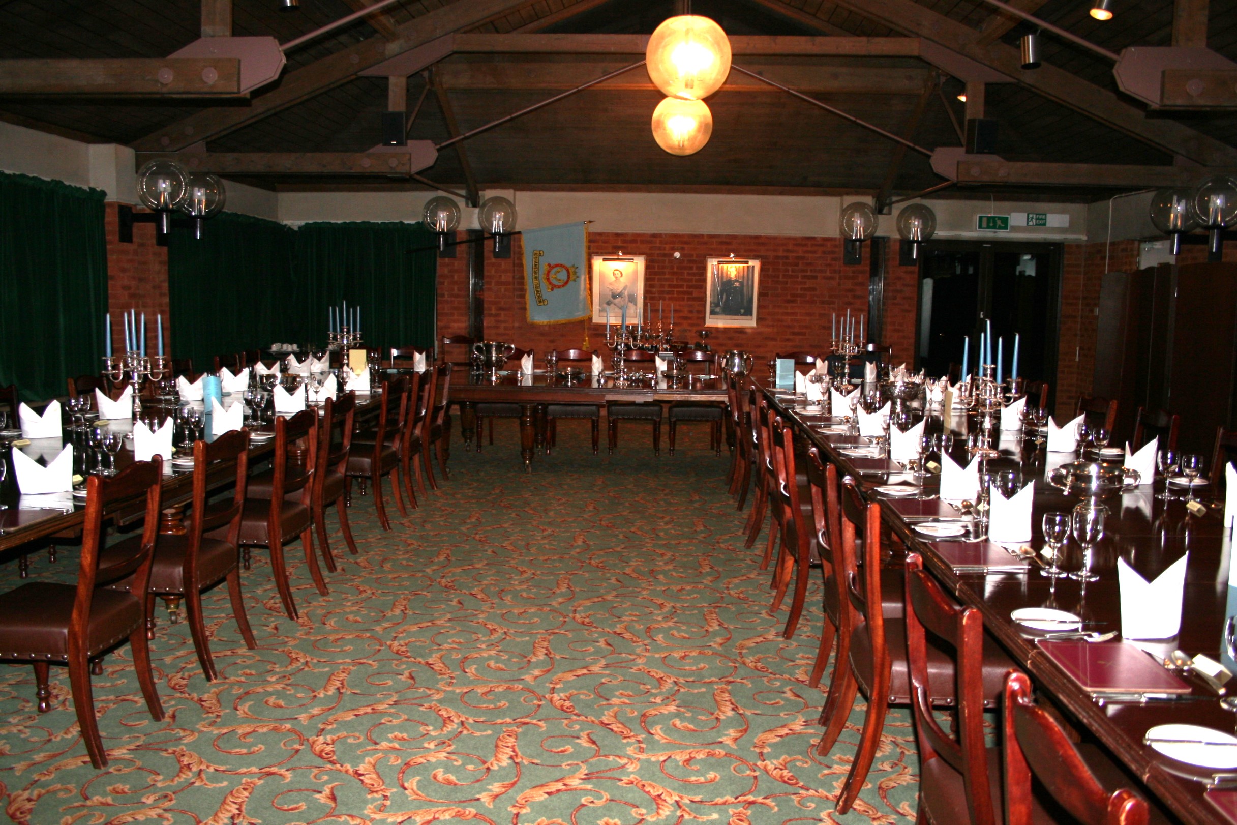 The tables set for the dinner